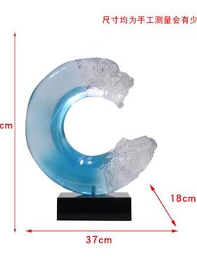 现代简约透明树脂摆件酒店客厅玄关高级感雕塑创意家居软装置饰品