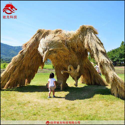 江西观光农业稻草雕塑菜花节佩奇稻草艺术展品制作农民丰收道具