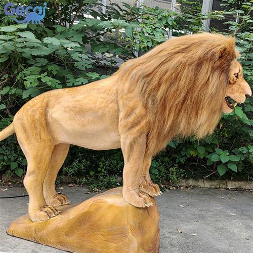 大型仿真狮子户外园林景观动物园博物馆十二生肖动物模型制作厂家