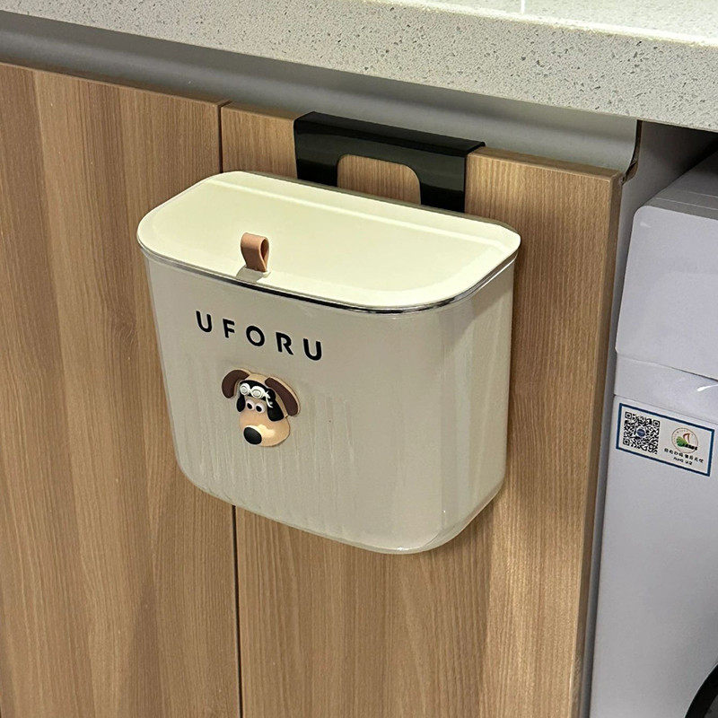 厨房台面垃圾桶家用悬壁挂式按压式客厅办公卫生间带盖夹缝收纳桶