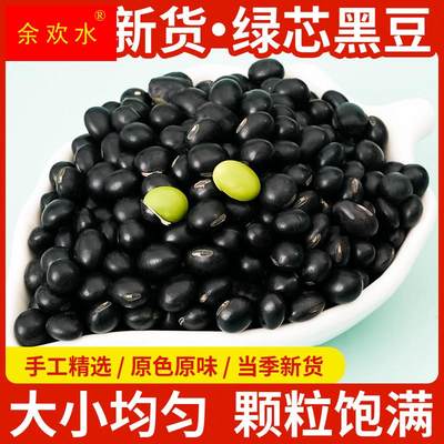 绿心黑豆 1kg农家新货粗粮打豆浆专用非转基因绿芯生黑仁大黑黄豆