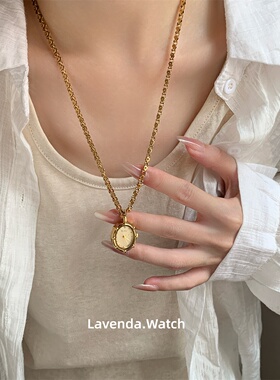 Lavenda韩系小众表盘吊坠项链女