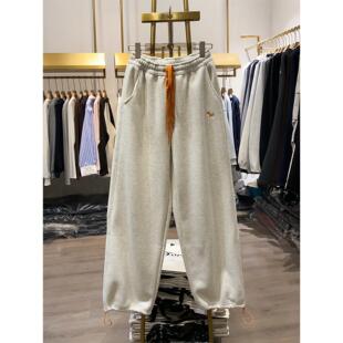 【晓艾档口实拍】线条小马刺绣加绒卫裤女士冬季新款高级感长裤