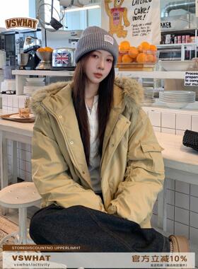 Vs what「深冬物语」冬季毛领加厚棉服女2025年新款保暖棉衣外套