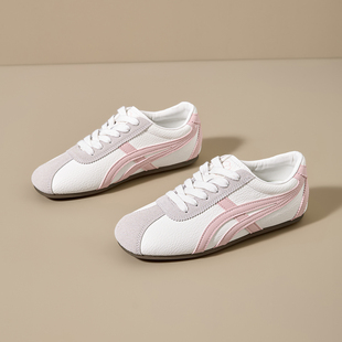 复古风德训鞋女平底系带运动鞋轻便软底休闲板鞋四季通用