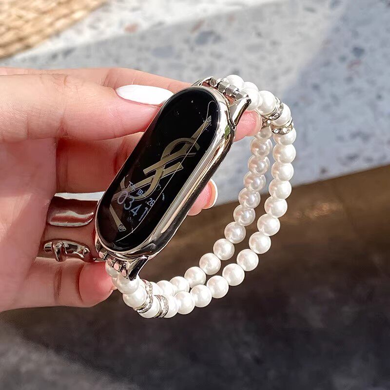 夏天高级适用小米手环10表带时尚链条小米手环9串珠华强北s10表带