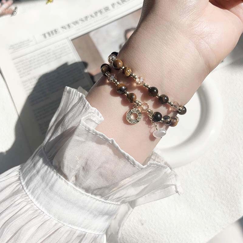 虎眼碎银适用苹果s11表带串珠iwatch表链腰缠万贯琥珀小米手环10