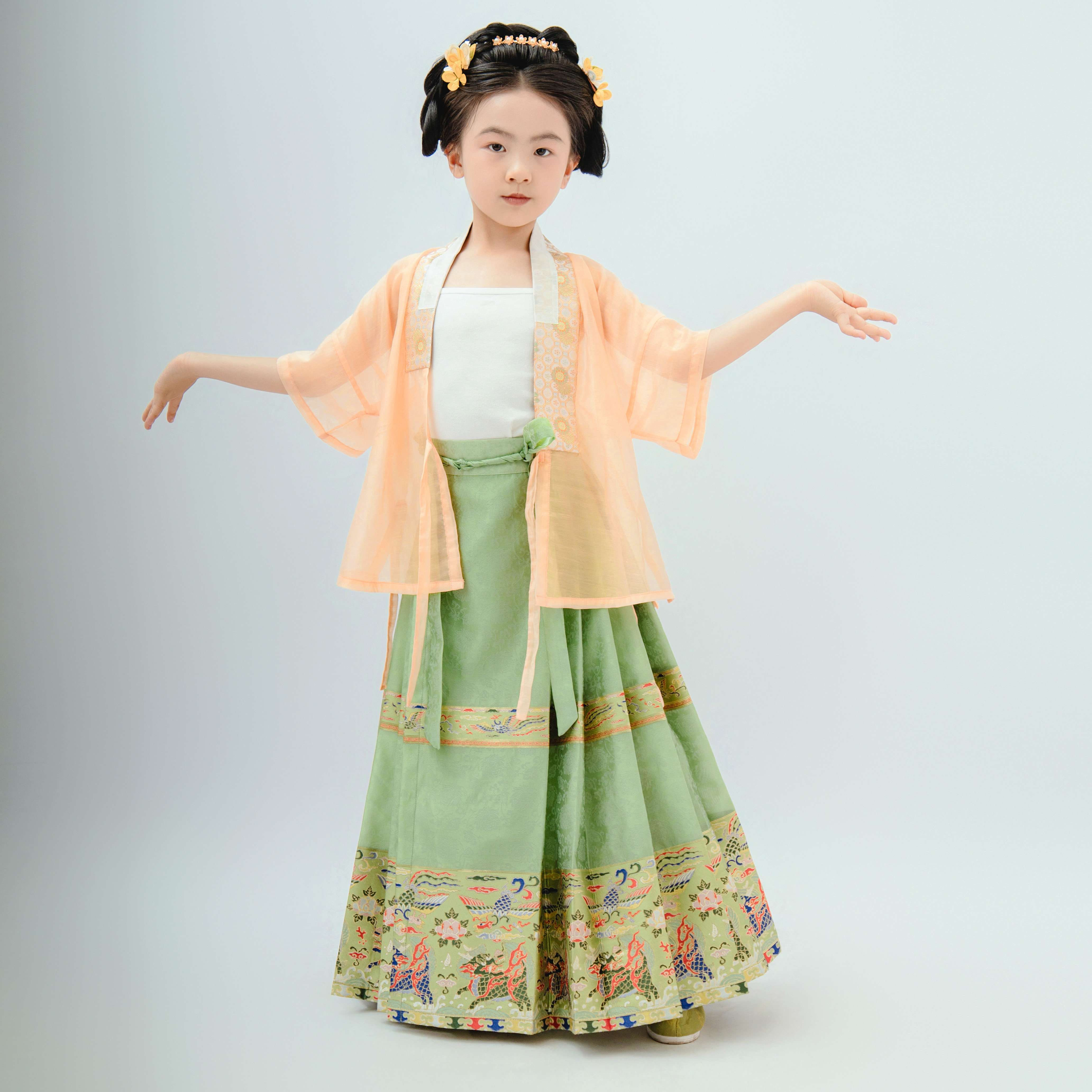 卿子赋女童汉服马面裙对穿交现货图片