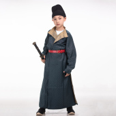 卿子赋原创男童汉服唐制不良帅复原儿童圆领袍翻领缺胯袍李白春款