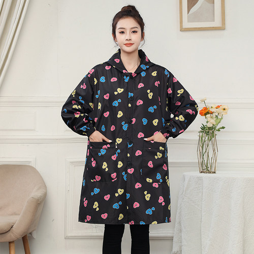 女士加绒加厚防水防油罩衣工作服