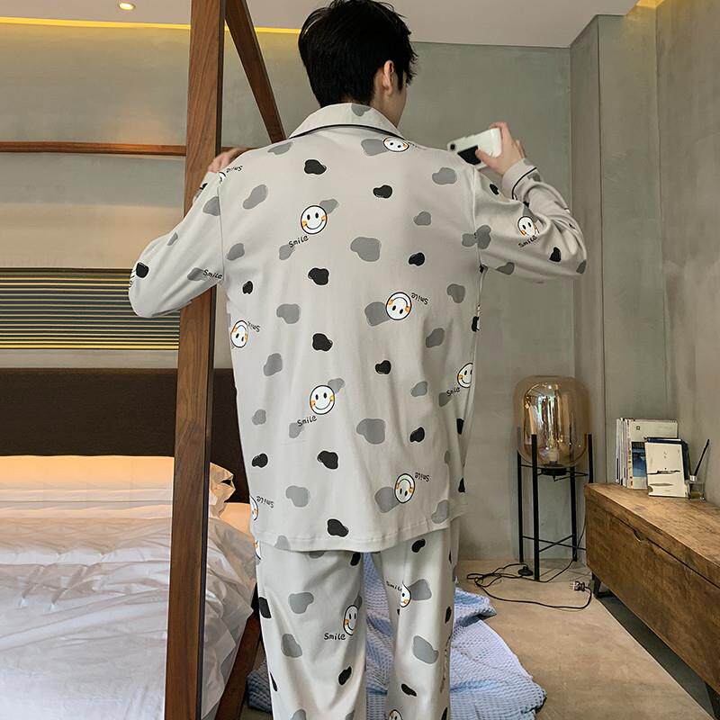 睡衣男士春秋薄款纯棉长袖长裤男式男生夏季天家居服2023新款套装