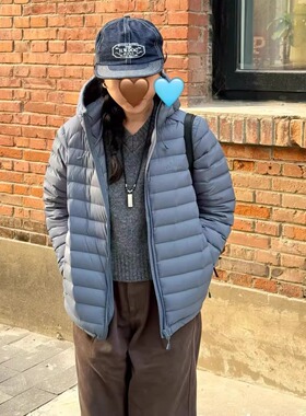 urbanic30纯色轻盈防风抽绳连帽排骨羽绒服25冬季新款韩货定制