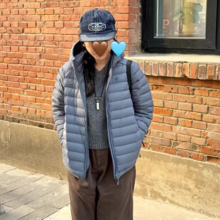 urbanic30纯色轻盈防风抽绳连帽排骨羽绒服25冬季新款韩货定制