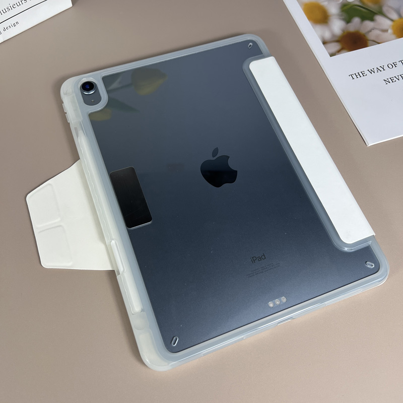 25Y折苹果Air4/5保护壳全包带笔槽ipad11代塔扣硬壳pro11高透亚克力轻薄硅胶ipad9代平板壳ipad5/6代气囊皮套