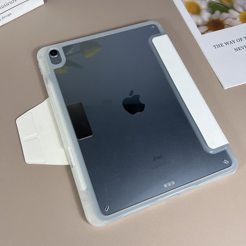 25Y折苹果Air4/5保护壳全包带笔槽ipad11代塔扣硬壳pro11高透亚克力轻薄硅胶ipad9代平板壳ipad5/6代气囊皮套