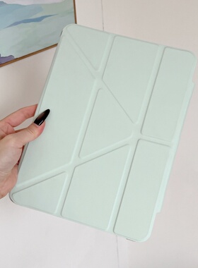 适用ipad11代平板保护套3y折Air7笔套款pro11高透防弯MINI7卡扣