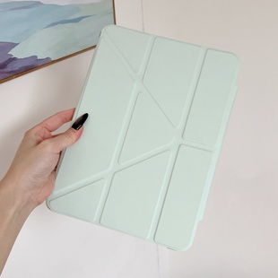 适用ipad11代平板保护套3y折Air7笔套款pro11高透防弯MINI7卡扣