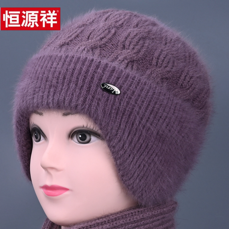 帽子女冬天老年人奶加绒厚
