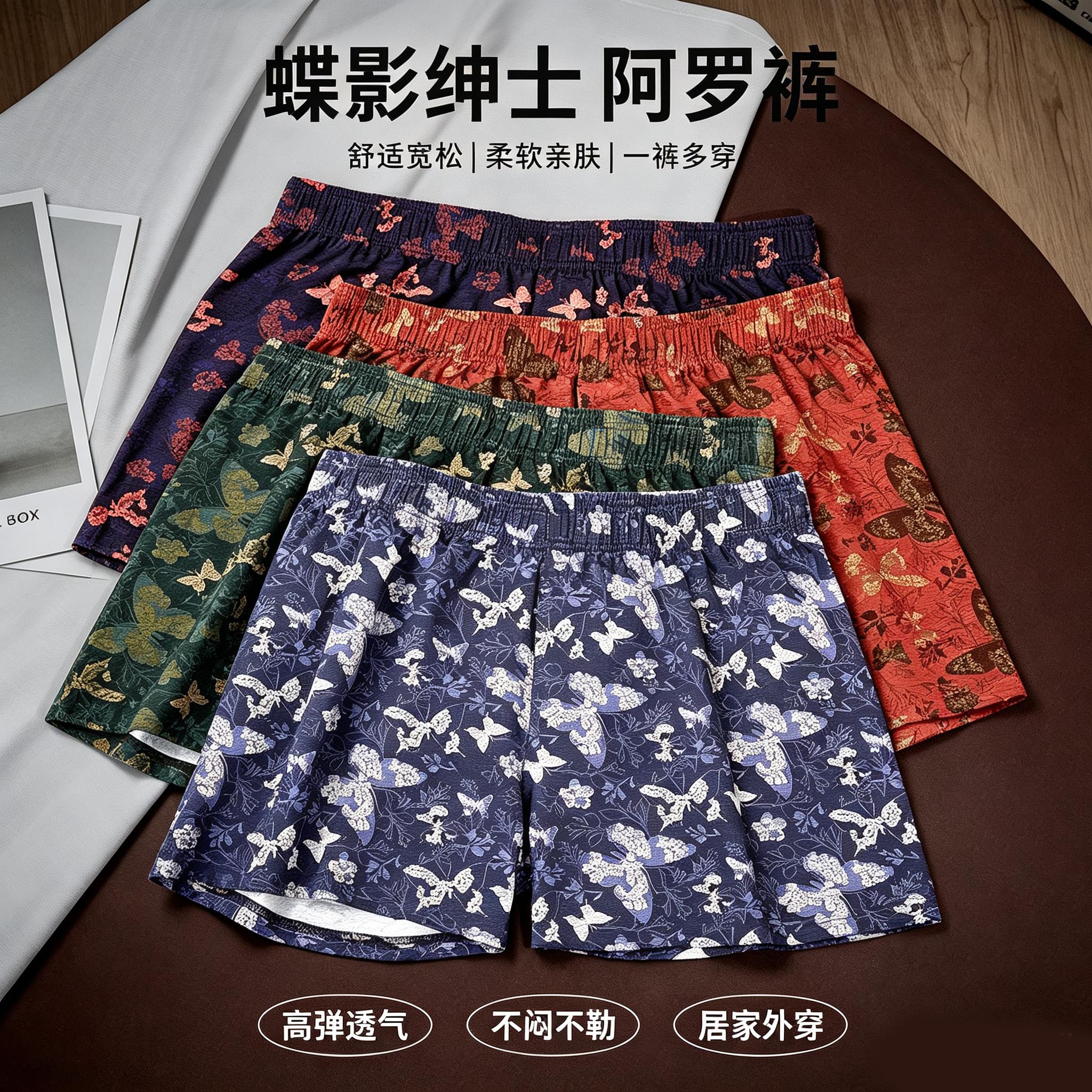 男士纯棉阿罗裤透气宽松大码四角
