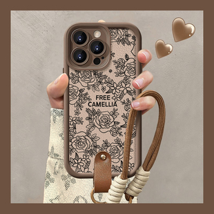 适用苹果16新款 手机外壳iphone16promax小众高级感15plus轻奢女14Pro硅胶软壳13pm带挂绳12全包防摔保护套石