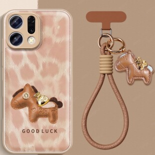 适用于OPPOReno14手机壳findx8凯迪猫X9pro新款Reno15高端13带手绳11秋冬皮质10硅胶pro镜头全包后壳保护套央