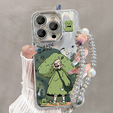 适用苹果15手机壳新款iphone16promax小众高级感15plus全包自带镜头膜14可爱女13夏日12小清新防摔硬保护套俊