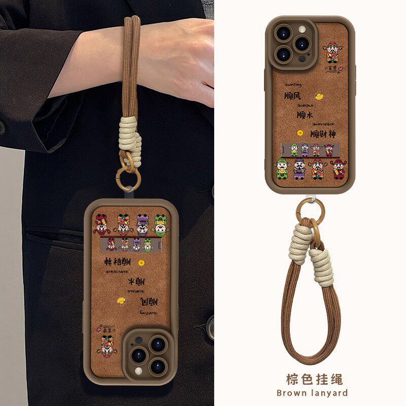 适用苹果16手机壳新款女iphone16promax秋冬小羊皮15plus带支架14Pro手绳手链13pm轻奢高级感12防摔11软壳lv