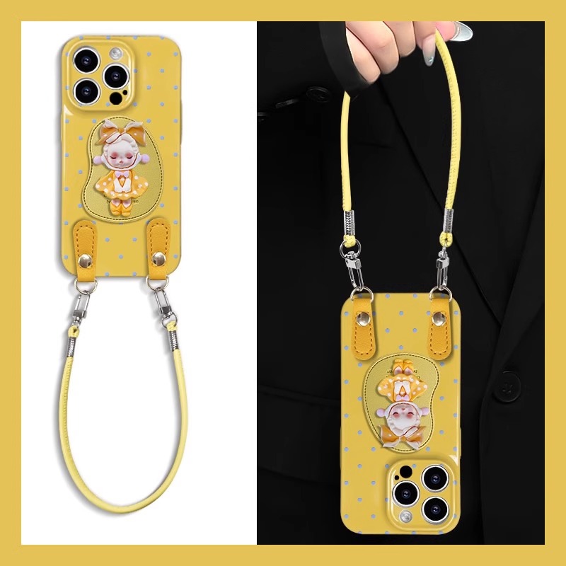 适用苹果13手机壳iphone16promax新款夏天15plus女生可爱14pro立体公仔12小众高级感11全包带挂绳防摔保护套F