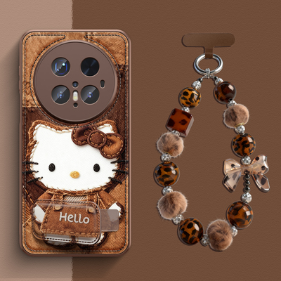 适用华为mate80promax秋冬手机壳mate80高级感小众女mate70新款皮质mate70pro独特好看手绳支架外壳保护套零