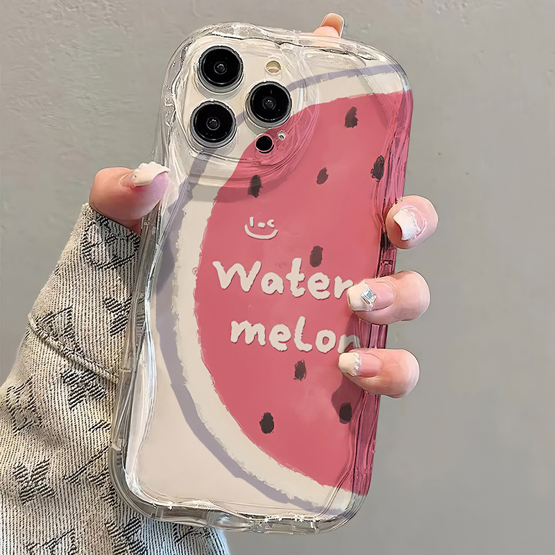 爆款超薄透明西瓜奶油纹手机壳