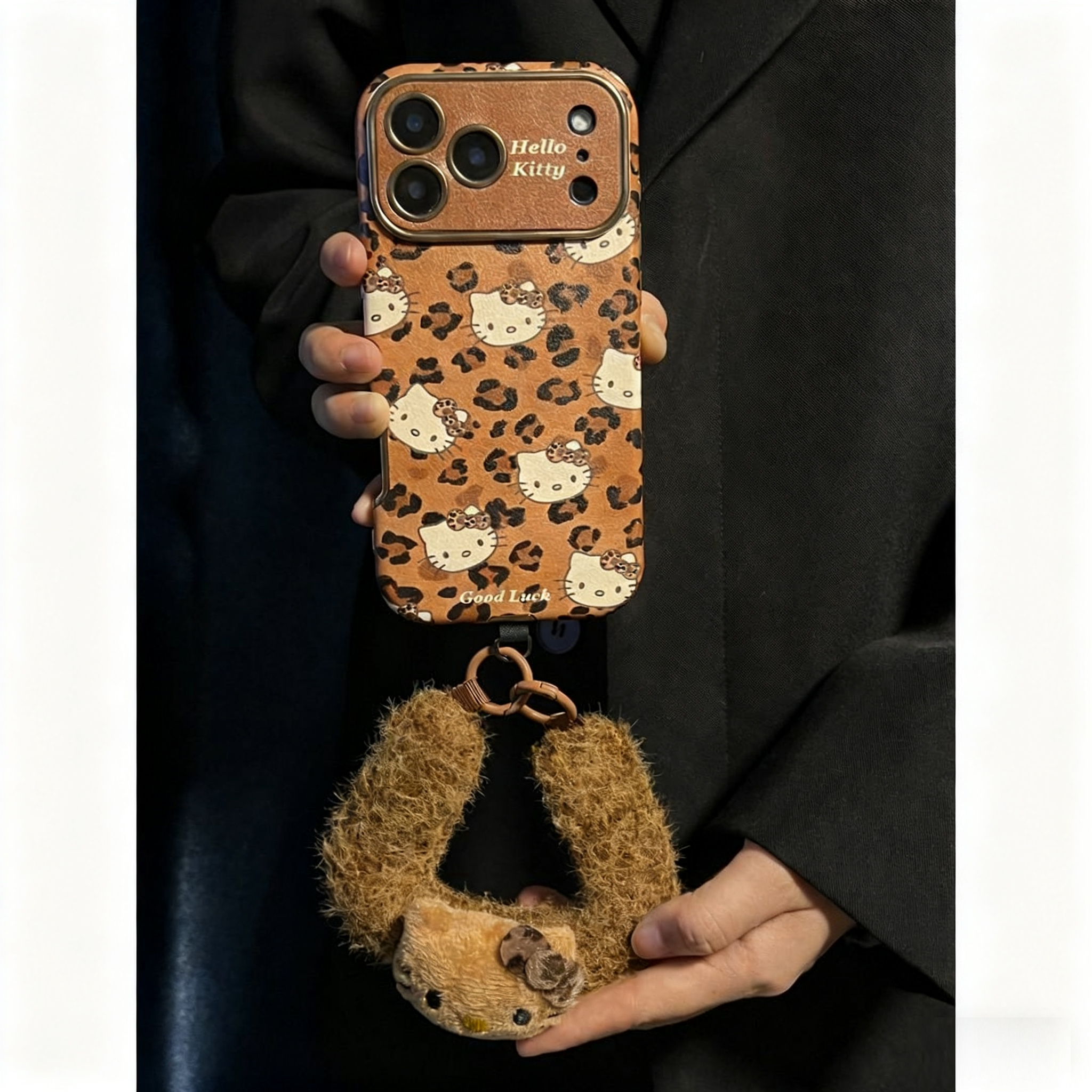 【秋冬皮质高级感】带挂绳苹果壳