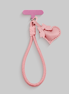 【高品质】浅樱粉手机壳挂绳斜挎新款手腕编织短绳防丢橙色便携女高档垫片双扣绳适用苹果华为手机壳挂绳东