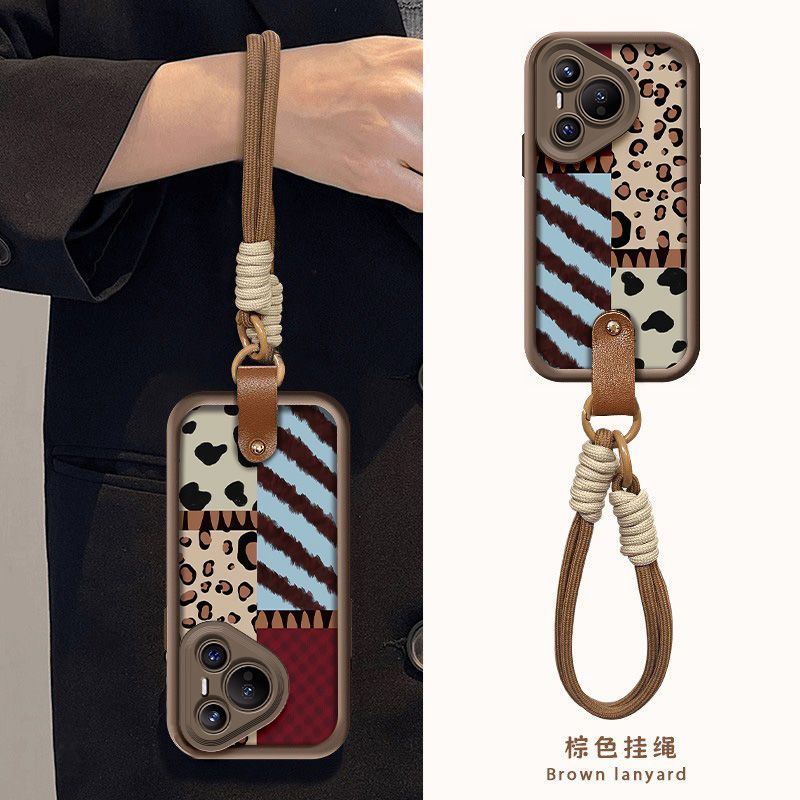 【赵露思同款豹纹格子手机壳】