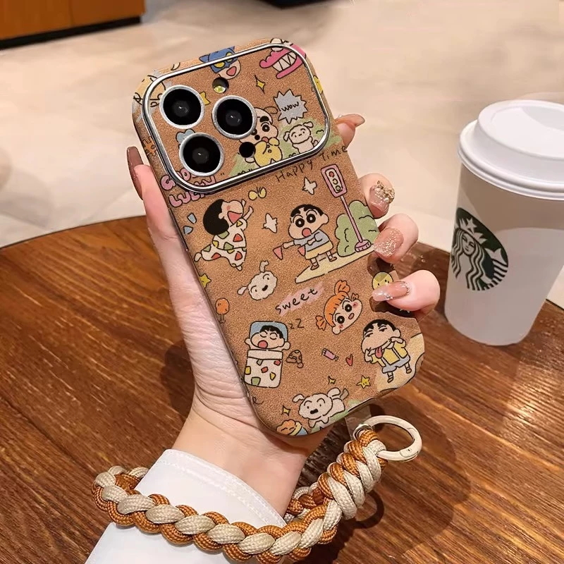 【秋冬皮质】手绳苹果手机壳