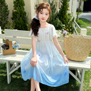 儿童服饰 女童显瘦泡泡袖 裙子韩版 夏新小清新酷帅简约小众新品 夏季