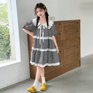 潮范流行 泡泡袖 连衣裙女童ins风高级感韩系新款 服饰经典 潮宝新品