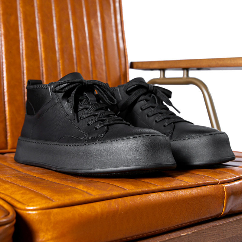 男鞋日系加绒高帮板鞋2025秋冬真皮厚底耐磨马丁靴户外休闲工装靴,流行男鞋,马丁靴,淘宝优惠券,粉丝福利购,淘宝优惠卷