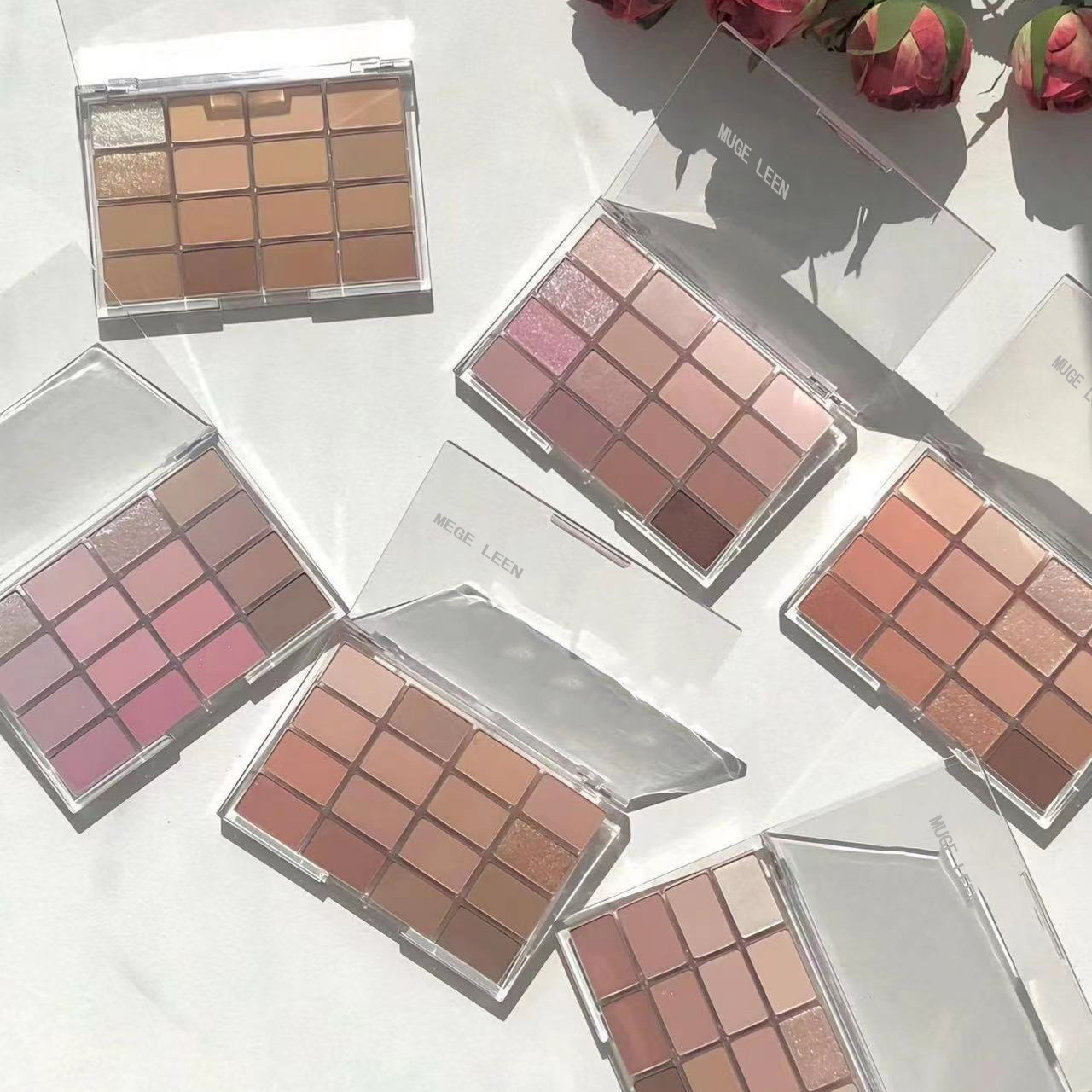 。MUGELEEN唤醒十六色眼影哑光珠光细闪低饱和大地色日常韩系眼影