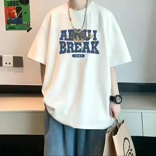 印花纯棉短袖t恤男夏季新款大码