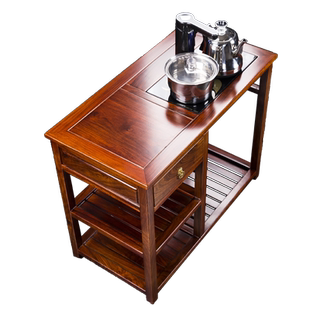 高端花梨木茶水柜多功能实木茶桌边柜电茶炉支架茶车新中式茶台