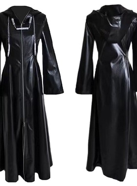 王国之心系列（Kingdom Hearts) 十三机关外袍cos服装黑色皮衣cos