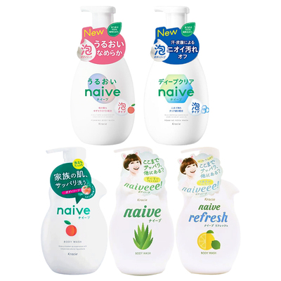 保税 日本本土 kracie嘉娜宝肌美精naive沐浴露植物水蜜桃叶芦荟