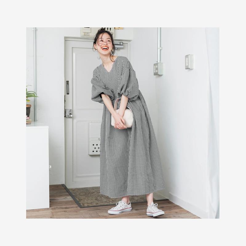 外贸女装夏季新款日韩格