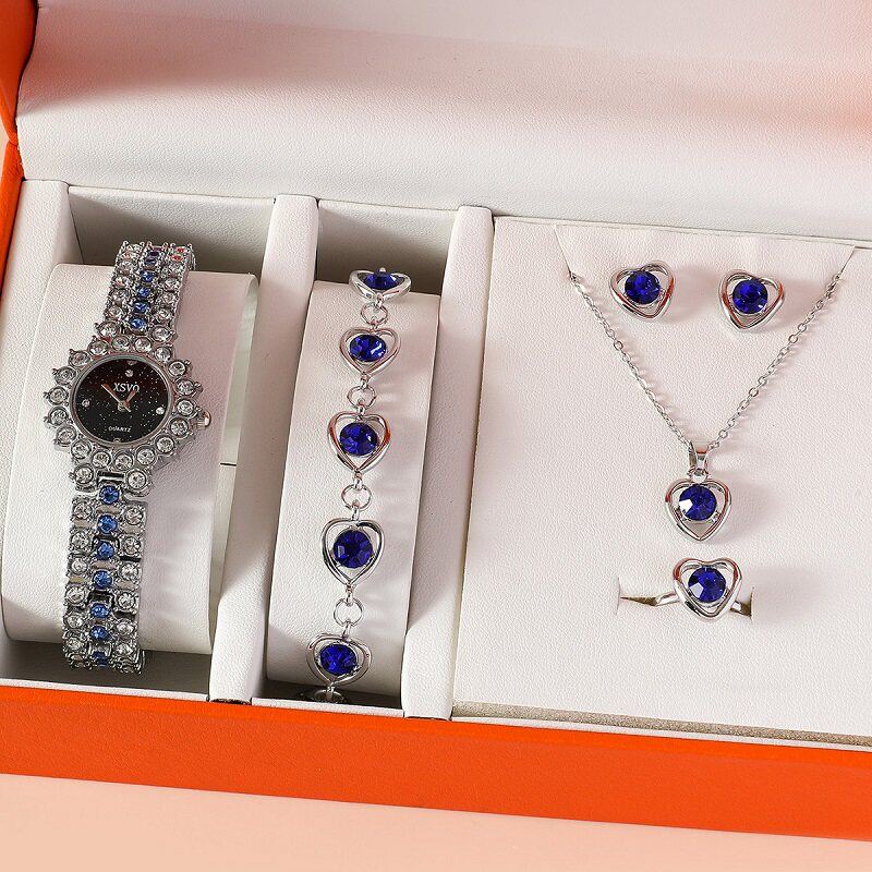 Diamond watch bracelet earrings necklace for women gift 礼物
