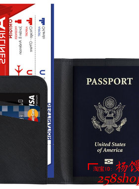 Rfid Blocking Leather Passport Cover Holder abroad Card Case