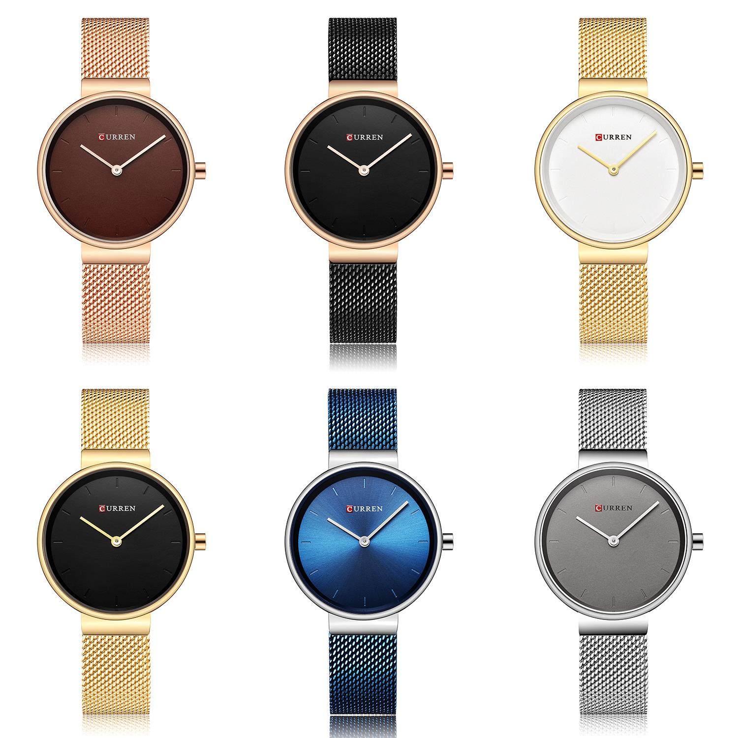 Quartz Watch Women Gold Mesh Stainless steel Bracelet 女手表