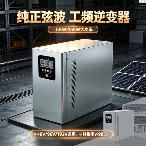 离网光伏充电逆变一体太阳能家用工频纯正弦波大功率逆变器6000W