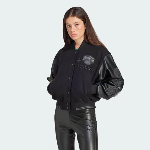 Adidas/阿迪达斯 女子三叶草学院风运动宽松棉服外套 IX6968