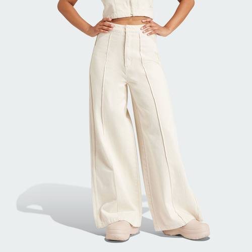 Adidas/阿迪达斯 女子三叶草 JEANS 牛仔宽松阔腿运动裤 IS3584