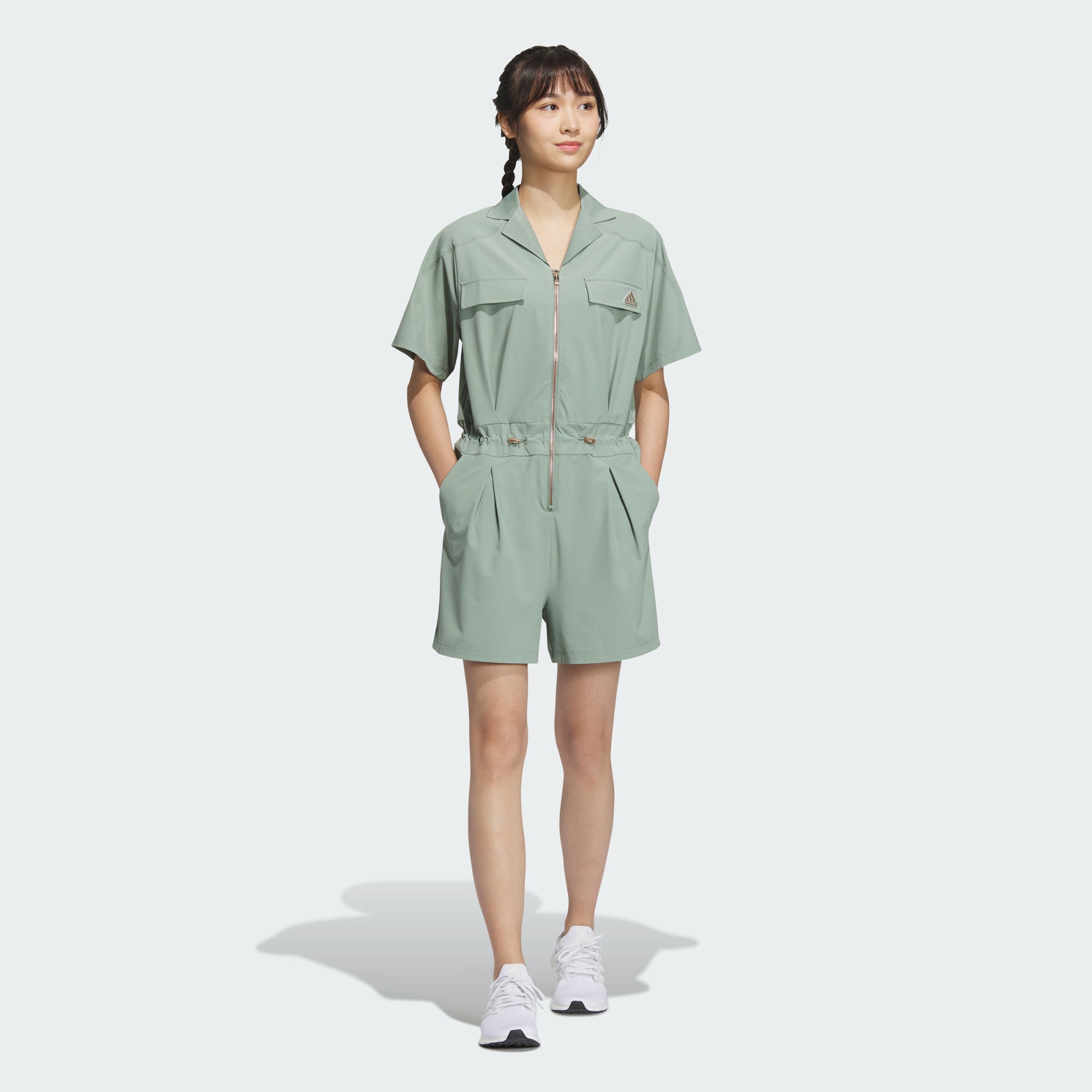 Adidas/阿迪达斯 女子防晒UPF50+运动休闲短袖连身衣 HY2843